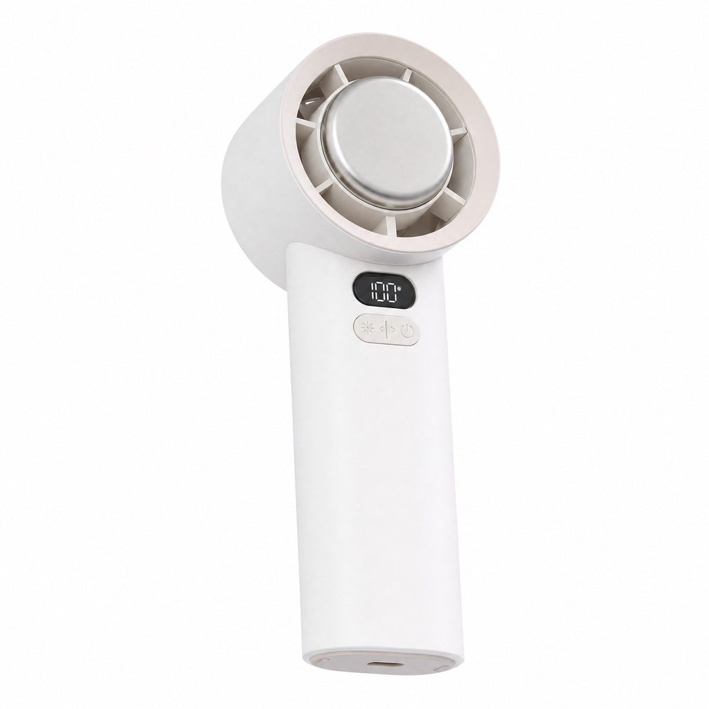 Bladeless handheld fan with LED battery display