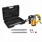 Jackhammer with hard carry case and chisel bits