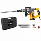 Jackhammer kit case, point and flat chisels, spare brushes