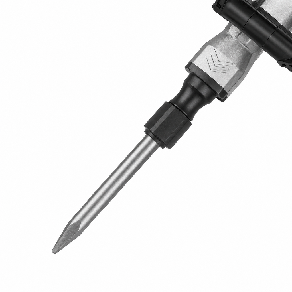 Close-up of hardened point chisel tip