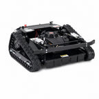 Angled view of tracked slope mower