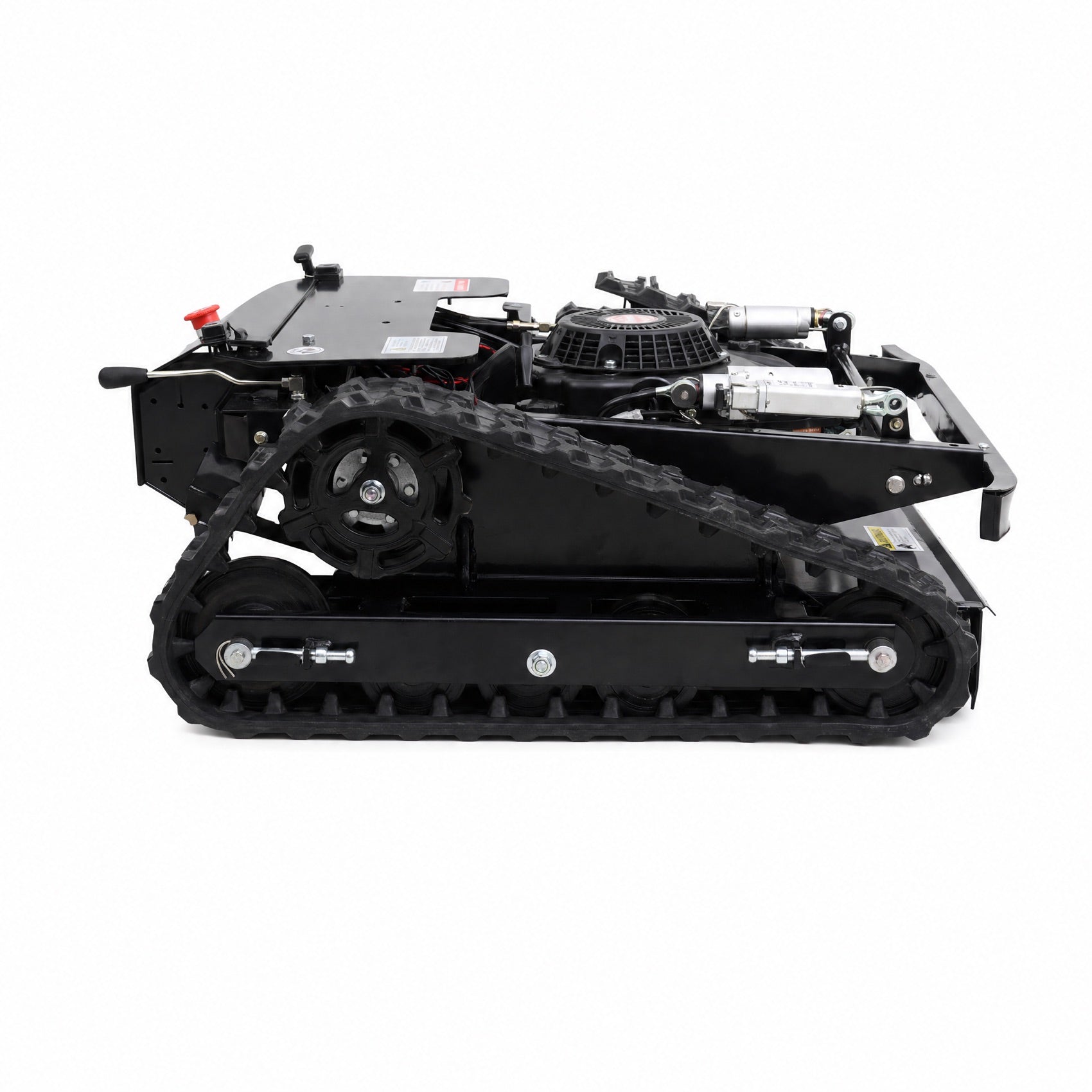 Side view of tracked slope mower