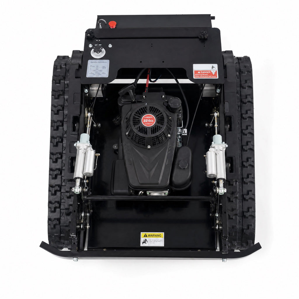 Top view showing 224cc gas engine