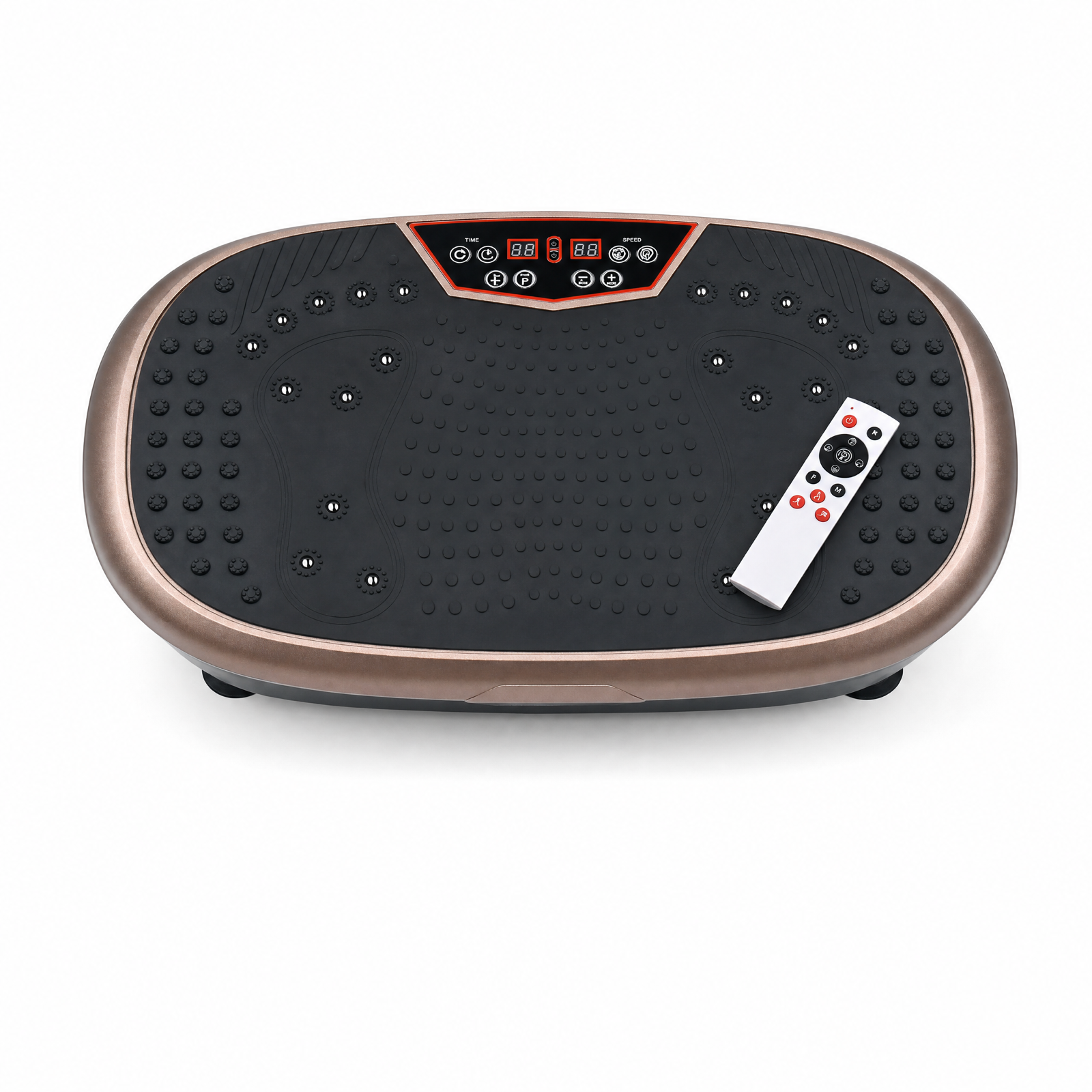 Vibration plate with wireless remote, top view